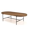 Table basse ovale SIXTINE en bois de teck recyclé
