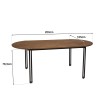Table à manger ovale SIXTINE 200x105cm en bois de teck recyclé