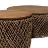 Set de 3 tables basses rondes en tissage de cocotier