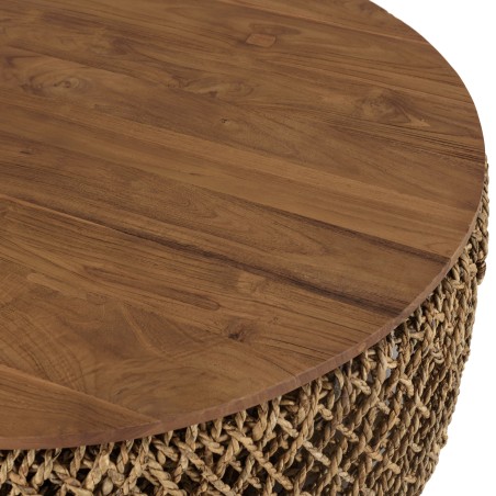 Table basse ronde SIXTINE en coco 85x85cm