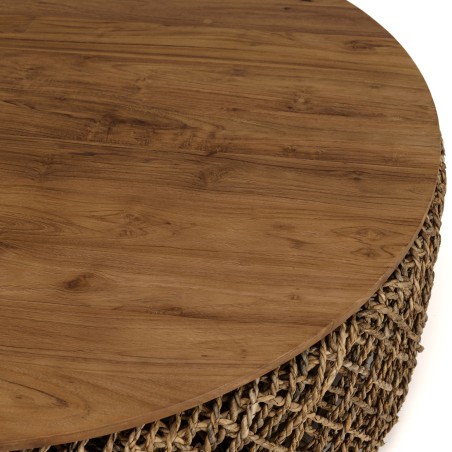 Table basse ronde SIXTINE en fibre de cocotier