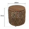 Table d'appoint ronde SIXTINE 50x50cm en fibre de cocotier