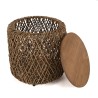 Table d'appoint ronde SIXTINE 50x50cm en fibre de cocotier