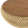 SIXTINE Round Coffee Table 65x65cm in Beige Rattan with Removable Top
