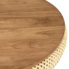 Table basse ronde SIXTINE en rotin beige 80x80cm