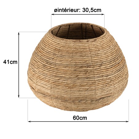 Cache pot SIXTINE en abaca naturel - Petit modèle