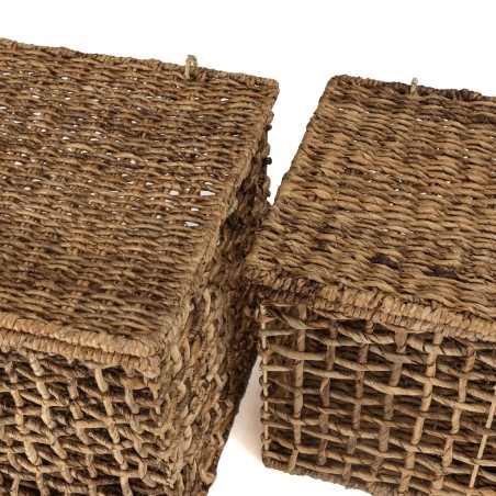 SIXTINE - Set of 2 Natural Storage Baskets | Rectangular Weave