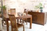 LORINE Square Brown Dining Table 140/50x140cm Mindi Wood