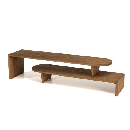 Meuble TV modulable SIXTINE en bois de teck recyclé