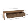 SIXTINE Modular TV Stand 140x40cm - Recycled Teak Wood with 2 Drawers