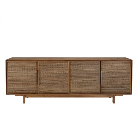 SIXTINE - Natural Recycled Teak Wood Sideboard with 4 Doors