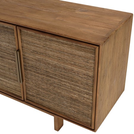 Buffet en bois de teck recyclé naturel 4 portes SIXTINE