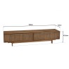Sixtine TV Stand with 2 Drawers | Recycled Teak Wood & Natural Weave