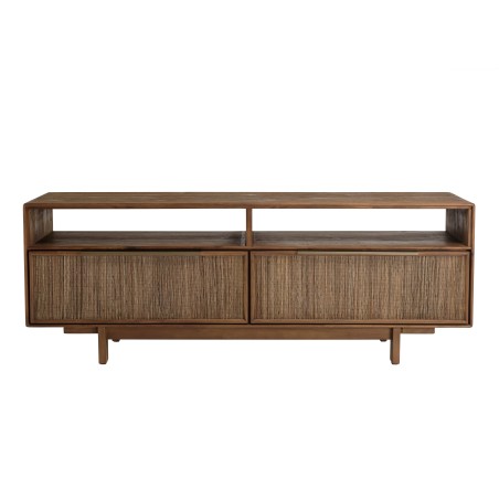 SIXTINE TV Stand - Recycled Teak Wood - 2 Drawers & 2 Niches