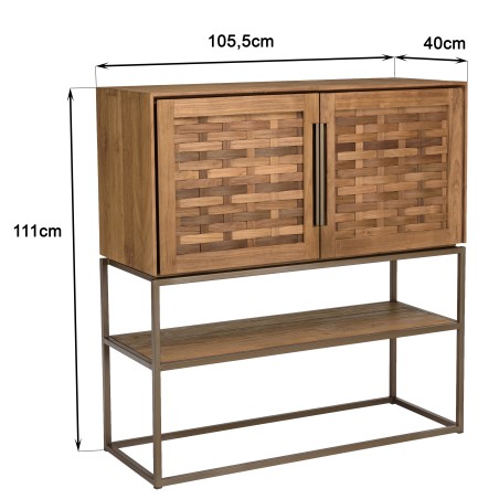 Buffet en bois de teck recyclé SIXTINE