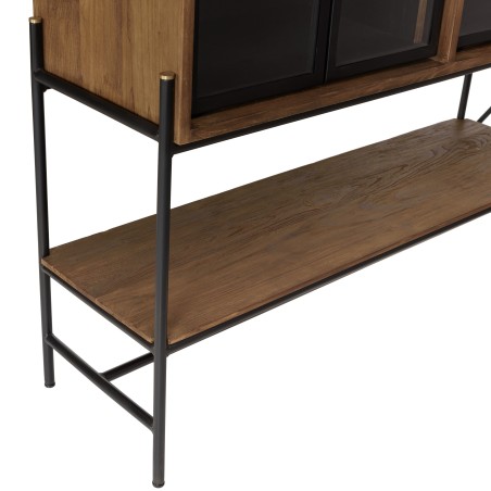 Buffet SIXTINE - 4 portes vitrées, 6 étagères, 1 niche