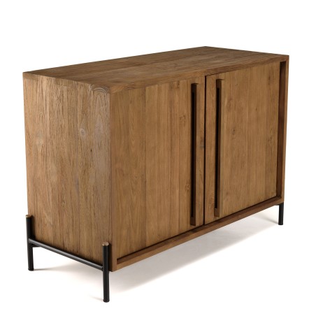 SIXTINE Sideboard - Recycled Teak Wood with Black Metal Legs