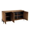 SIXTINE Sideboard - Recycled Teak Wood with Black Metal Legs