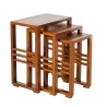 LAUREN Nesting Tables - Set of 3 Rectangular Tables in Brown Mindi Wood