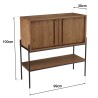 SIXTINE Sideboard - Natural Recycled Teak Wood - 2 Doors & 1 Niche