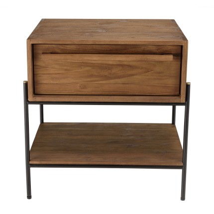Table de chevet SIXTINE en bois de teck recyclé