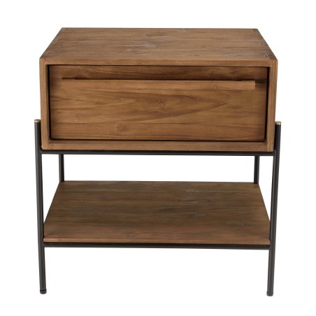 SIXTINE Bedside Table - Recycled Teak Wood - 1 Niche