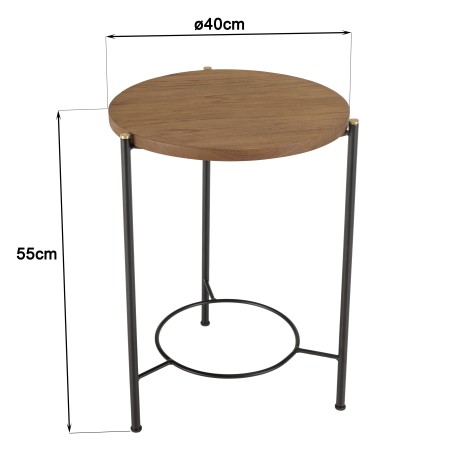 Table d'appoint ronde SIXTINE en métal noir