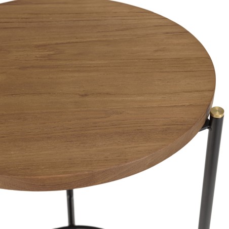 Table d'appoint ronde SIXTINE en métal noir