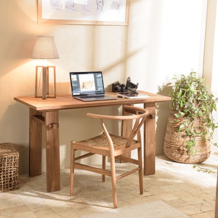 Bureau SIXTINE en bois de teck recyclé 140x60cm