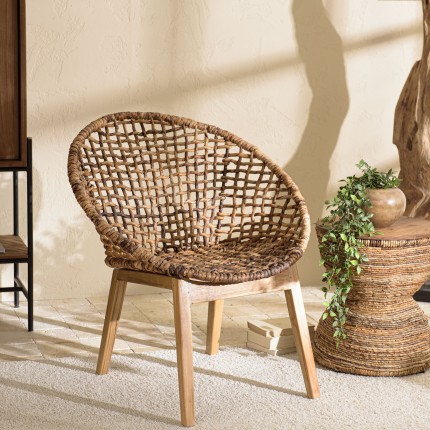 Fauteuil SIXTINE en abaca tressé