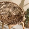 SIXTINE Armchair - Rounded Backrest & Woven Abaca Seat