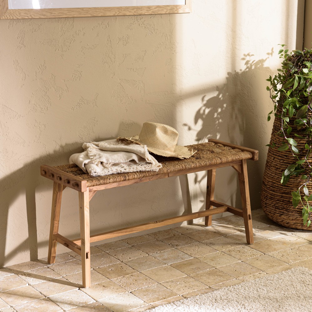 SIXTINE Bench 100x36cm - Natural Abaca Woven Seat SIXTINE Bench 100x36cm - Natural Abaca Woven Seat