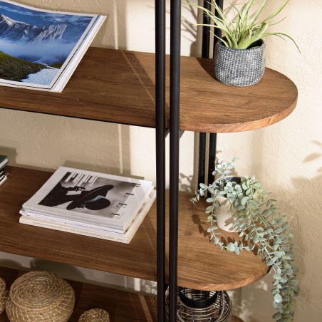 SIXTINE - 5-Shelf Open Space Shelf Unit in Recycled Teak