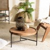 Table basse ronde SIXTINE en teck recyclé 58x58cm
