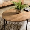 Table basse ovale SIXTINE en bois de teck recyclé