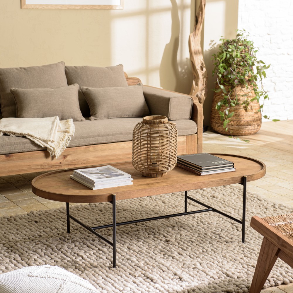 Table basse ovale SIXTINE en bois de teck recyclé Table basse ovale SIXTINE en bois de teck recyclé