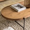Table basse ovale SIXTINE en bois de teck recyclé