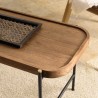 SIXTINE Oval Coffee Table 85x43cm - Recycled Teak Wood Top
