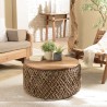 Table basse ronde SIXTINE 70x70cm en fibre de cocotier