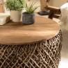 Table basse ronde SIXTINE 70x70cm en fibre de cocotier