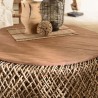 SIXTINE Round Coffee Table 85x85cm | Natural Coconut Fibre Weave