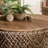 SIXTINE Round Coffee Table 100x100cm - Natural and Recycled Materials