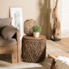 Table d'appoint ronde SIXTINE 50x50cm en fibre de cocotier