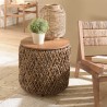 SIXTINE Round Side Table 50x50cm - Woven Coconut Fiber