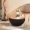 SIXTINE Round Coffee Table 65x65cm - Black Rattan