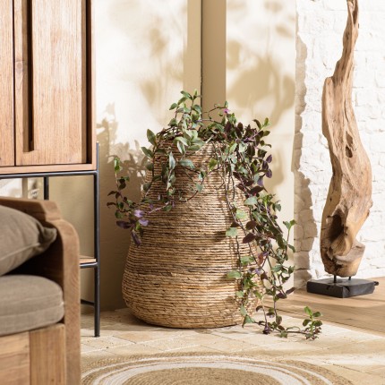 Cache pot SIXTINE en abaca naturel - Modèle moyen