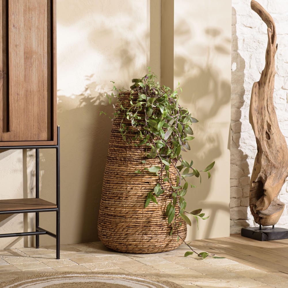 Cache pot SIXTINE - Grand modèle en abaca naturel Cache pot SIXTINE - Grand modèle en abaca naturel