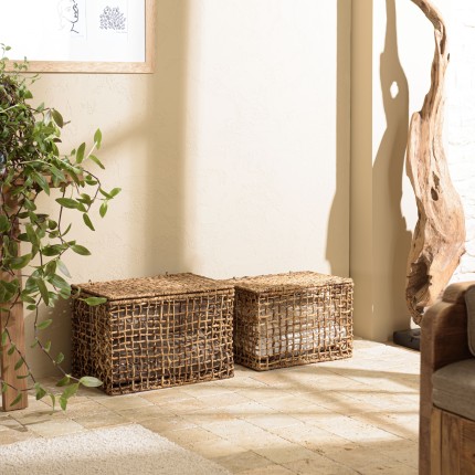 SIXTINE - Set of 2 Natural Storage Baskets | Rectangular Weave
