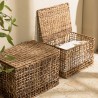 Set de 2 paniers de rangement SIXTINE en tissage naturel