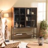 SIXTINE - Glass Door Sideboard with 6 Shelves